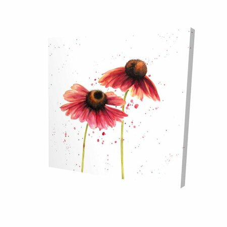 BEGIN HOME DECOR 12 x 12 in. Two Pink Daisies-Print on Canvas 2080-1212-FL204
